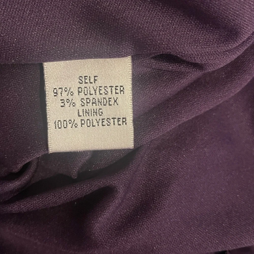 Patra Purple Satin Cowl Neck Beaded Ruched Evening Gown Size 14 - Picture 8 of 9